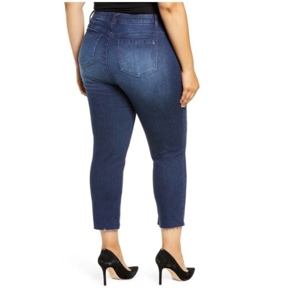 Wit Wisdom Ab Solution Skinny Jeans Women 18 Mom Raw Hem Mid Rise Stretch Medium
